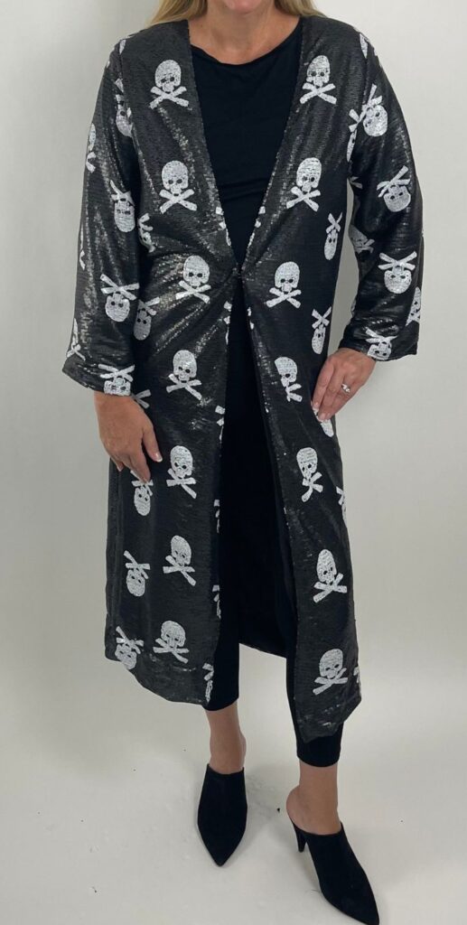 Gasparilla Sequin Jacket Halloween Sequin Jacket Skull and Crossbones Sequin Jacket