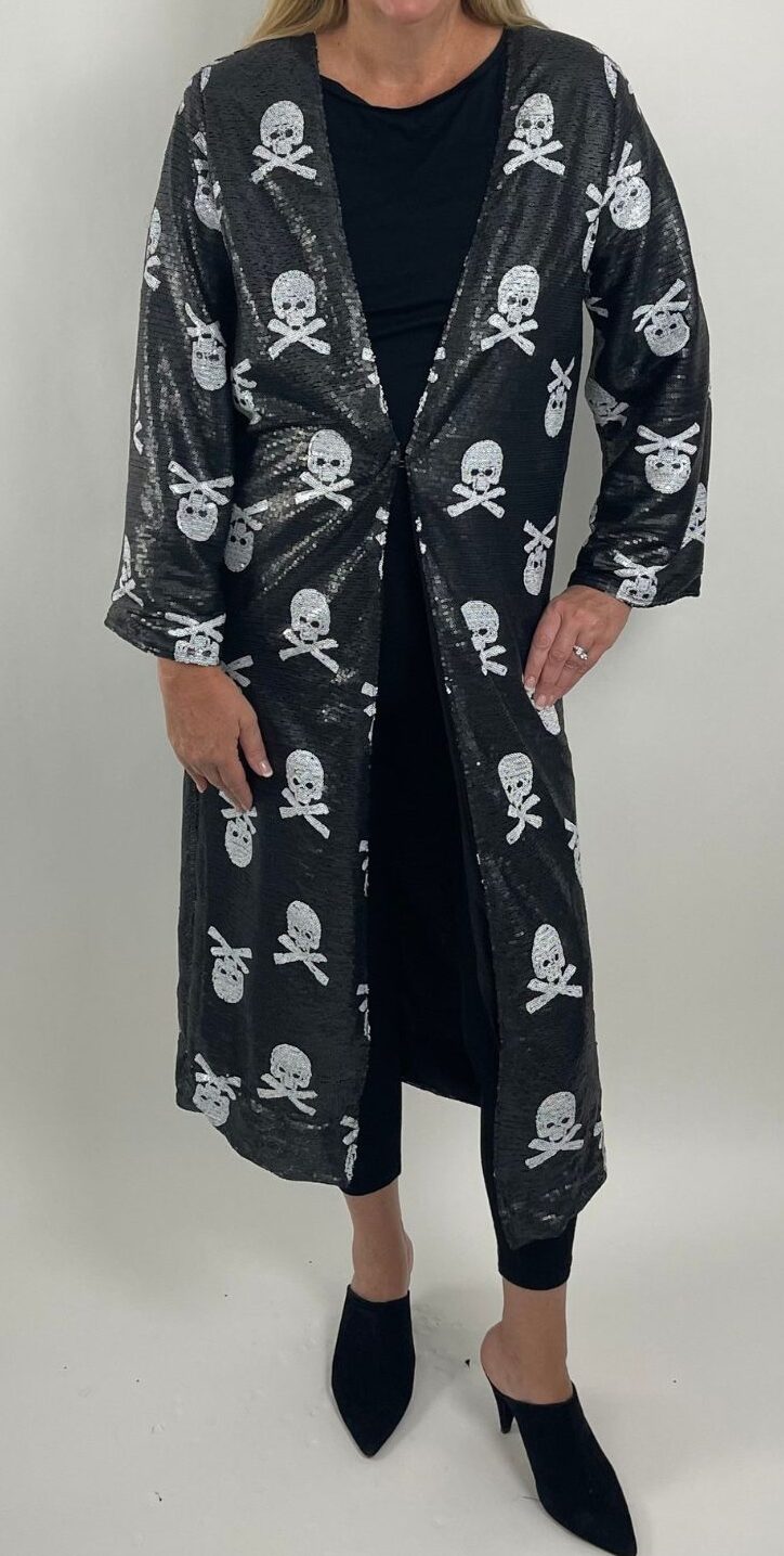 Gasparilla Sequin Jacket Halloween Sequin Jacket Skull and Crossbones Sequin Jacket